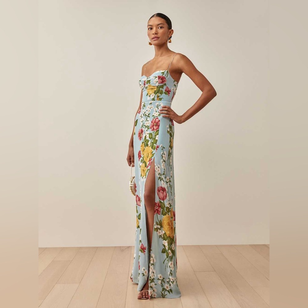 Reformation Melita Floor Length Dress in “Florist”
Hemmed for 5’7” Plus Heels